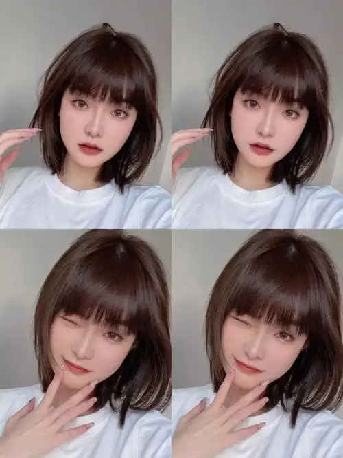 好看到跺脚的一刀切短发73适合圆脸小脸女生