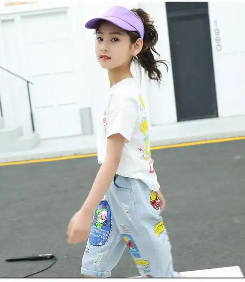 女童夏装2019新款时髦网红套装大儿童装夏季洋气女孩短袖两件套潮