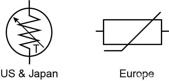 热敏电阻符号   美国和日本