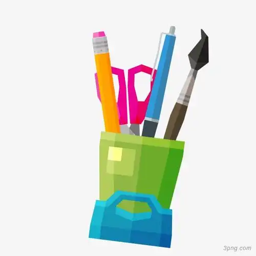 卡通笔筒矢量图下载