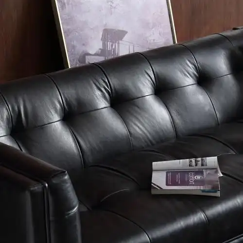 美式现代工业风皮沙发头层牛皮组合客厅现代简约黑色转角皮质沙发