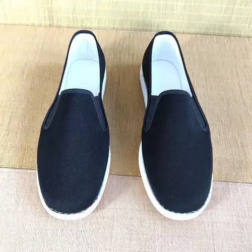 老北京布鞋男千层底满胶底黑色春季夏季松紧口青年花明制百搭国潮