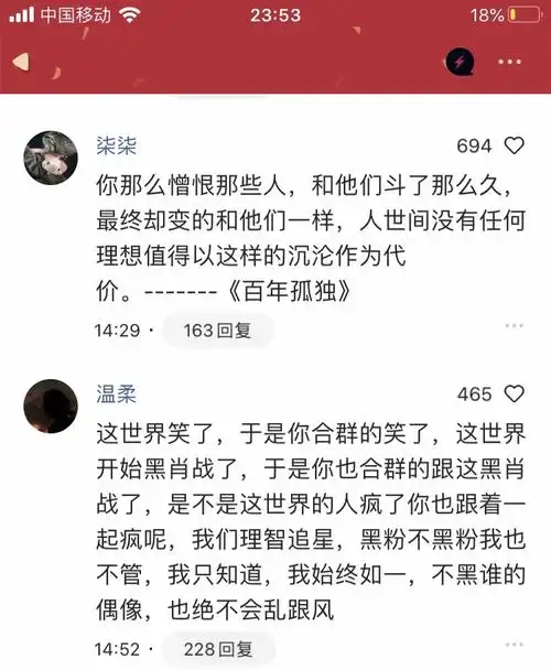 第一句评论是一位肖战粉说的话