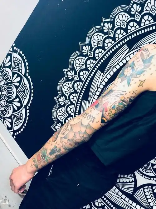 欧美花臂_纹身图案手稿图片_姜刘成的纹身作品集