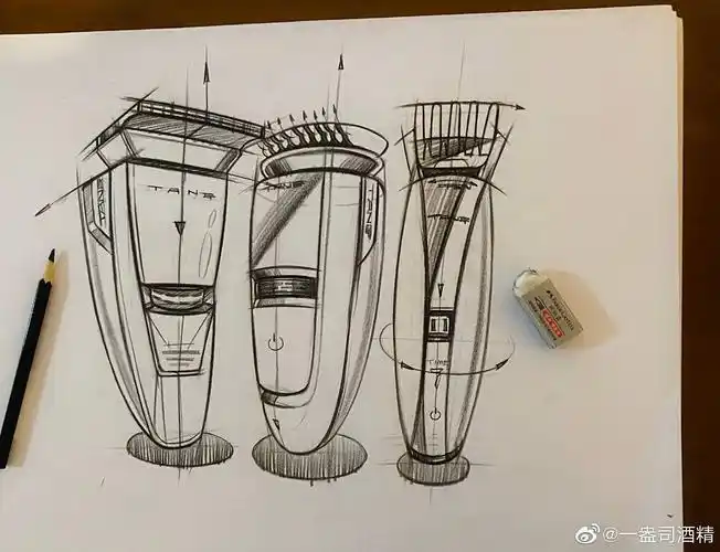 【工业设计手绘】剃胡刀线稿|工业/产品|生活用品|一盎司酒精 - 临摹