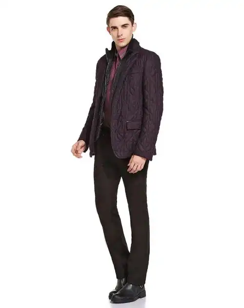 versace collection男装专场 > 深酒红/黑色成熟个性两件套长袖外套