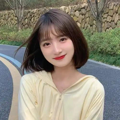 递针假发女短发波波头时尚女士短直发真发全真人发空气刘海全头套