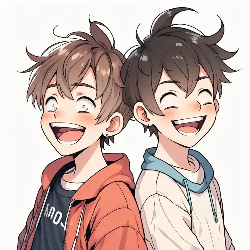 两个男孩卡通头像9296