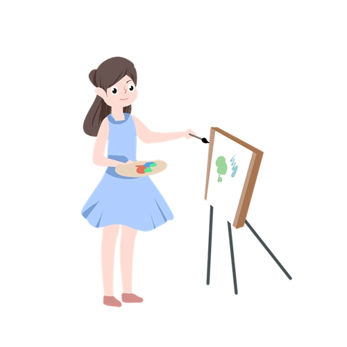 在画画的人物卡通图片绘画的人物图片