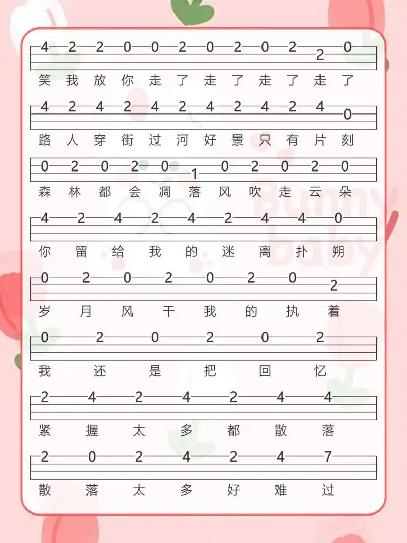 陈粒走马尤克里里单音指弹尤克里里曲谱分享 陈粒的走马,尤克里里简单