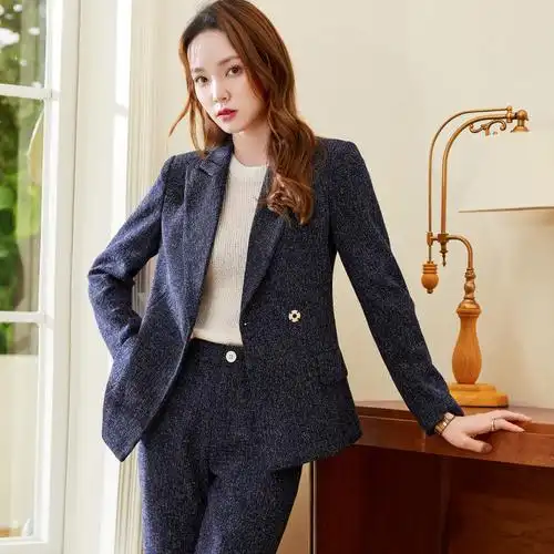 气质女神范设计感职业装炸街绑带西服套装高端商务气质白领职业套装