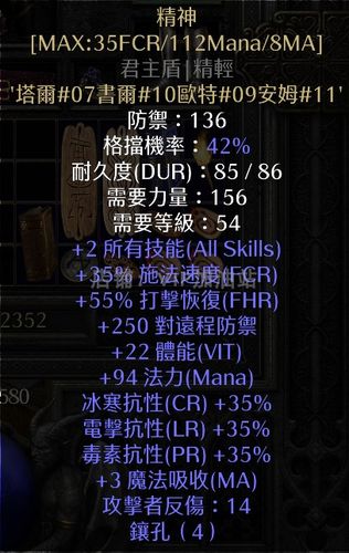 精神君主统治者大盾毕业盾牌暗黑2重制版装备steam