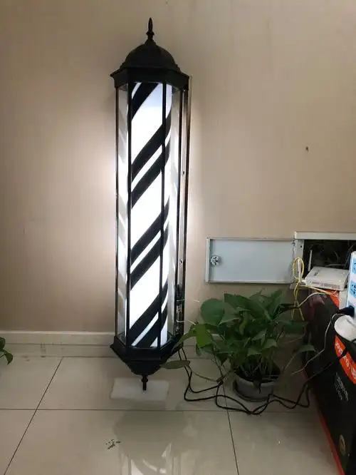 美发转灯led户外挂墙 理发旋转挂壁防水发廊美发店灯箱理发店转灯t1