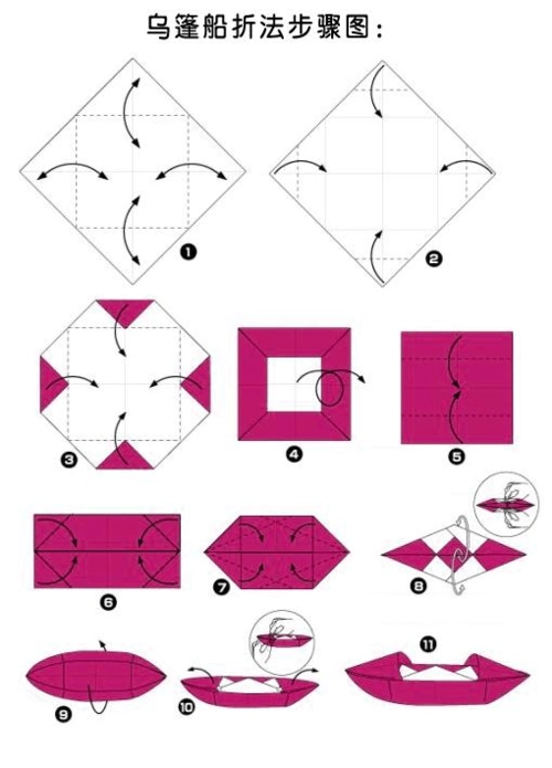 折纸船图解