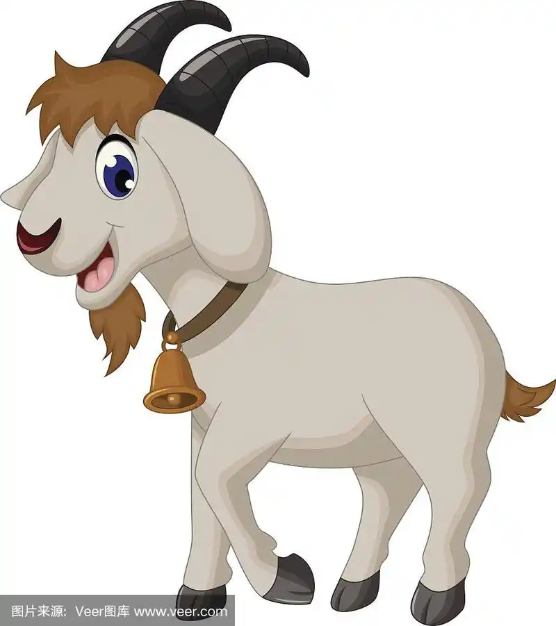 卡通山羊微笑
