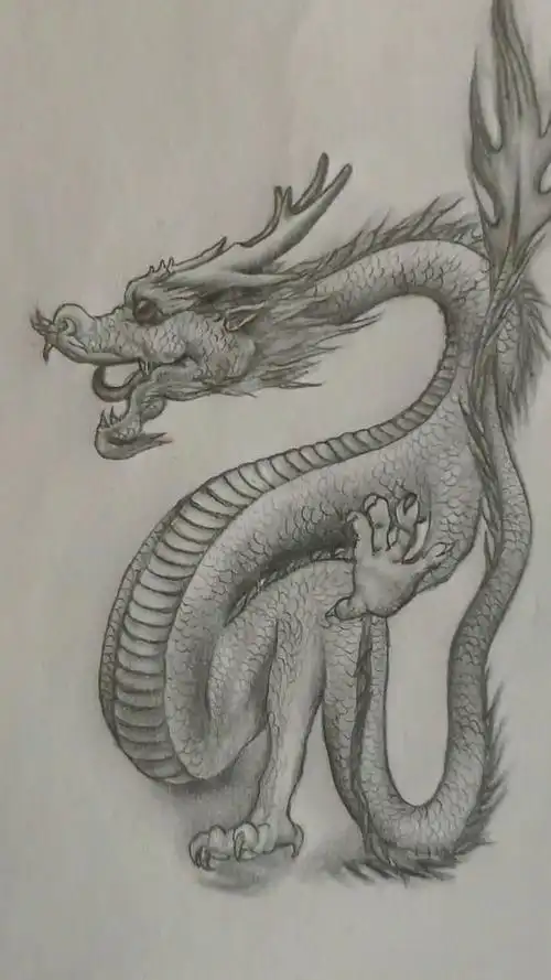 简笔画中国龙武汉加油祖国万岁