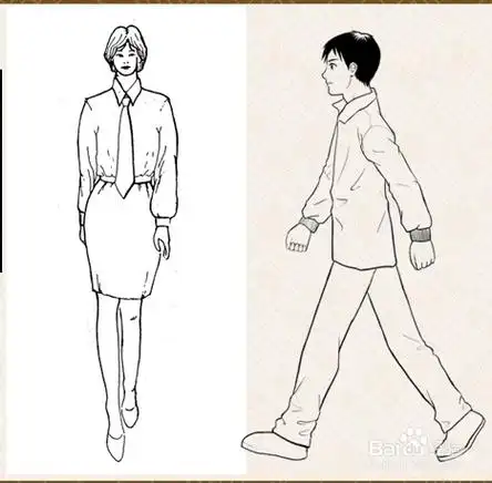 侧身站的人简笔画