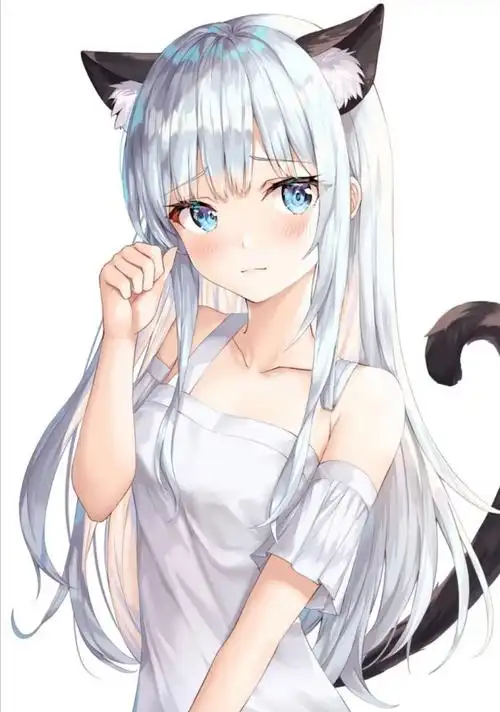 出单蓝发蓝瞳狐耳女漫