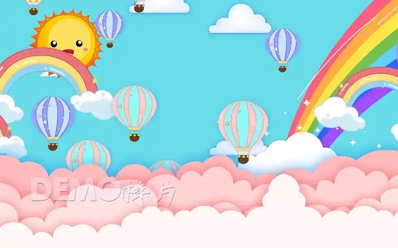 飘动六一儿童节文艺晚会幼儿园少儿表演晚会舞台演出led背景视频素材