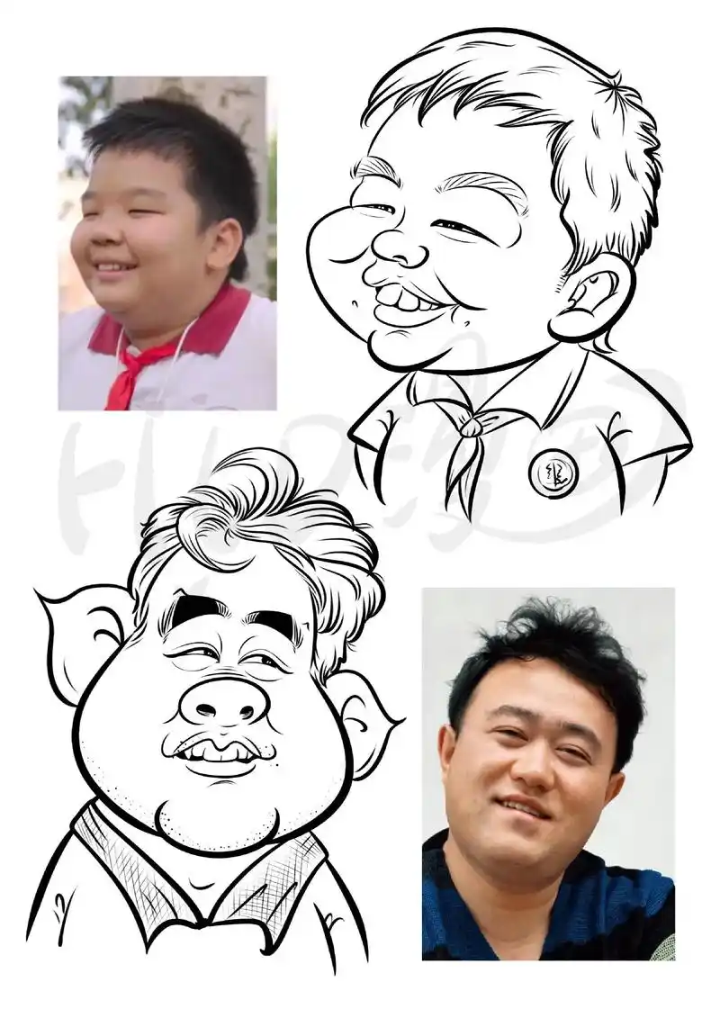 最近直播画的肖像漫画似颜绘头像合集.