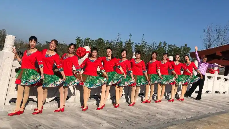 青儿广场舞《我和我的祖国》变队形中三舞 附队形教学及单独表演 正面