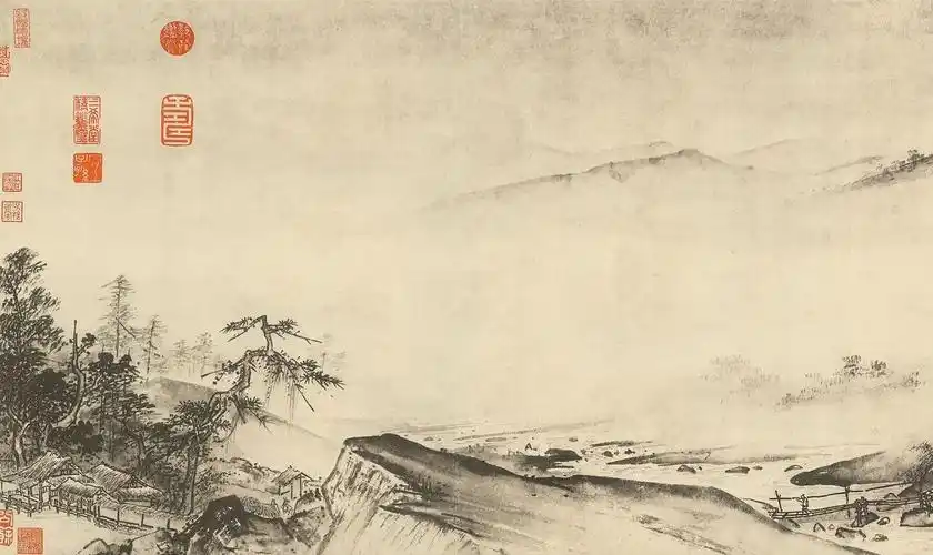 是南宋画家 a href="#">夏圭 /a>所创作的一幅纸本水墨山水画作品,现