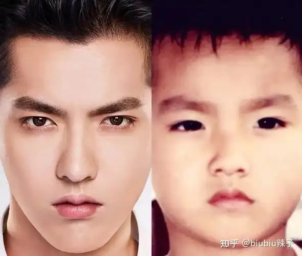 首先放一张吴亦凡小时候和长大后的照片对比小编认为答案是没有的