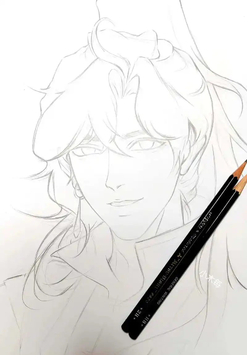 关于花城的保姆级线稿(教程)?起稿用轻松的线条先起个大概,不 - 抖音