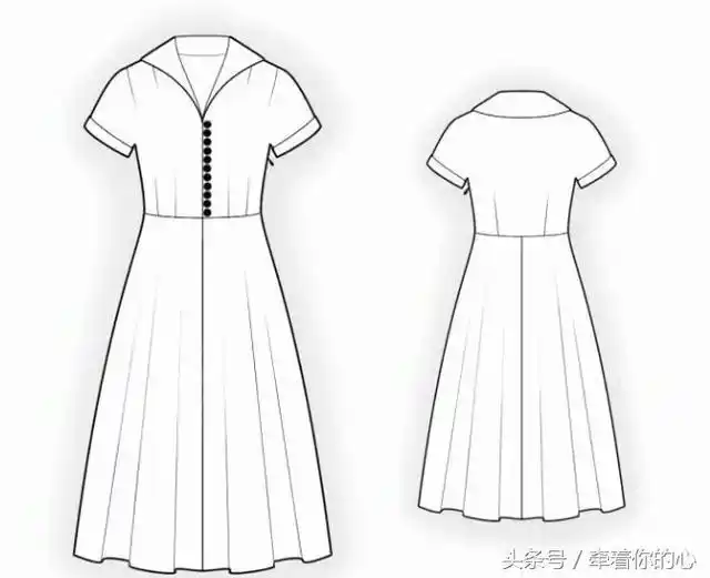 连衣裙款式图裁剪图分享