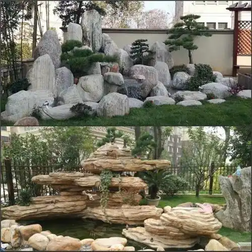 武汉假山石销售公司 鹅卵石千层石吸水石现货1000吨