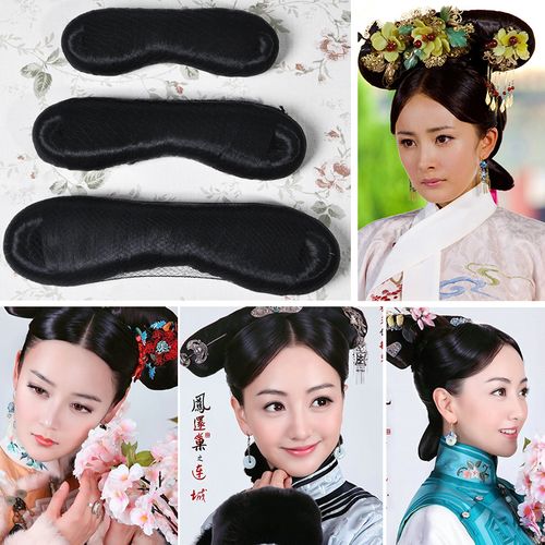 古装假发清朝宫廷旗头儿童格格造型新娘秀禾发髻发棒旗板演出