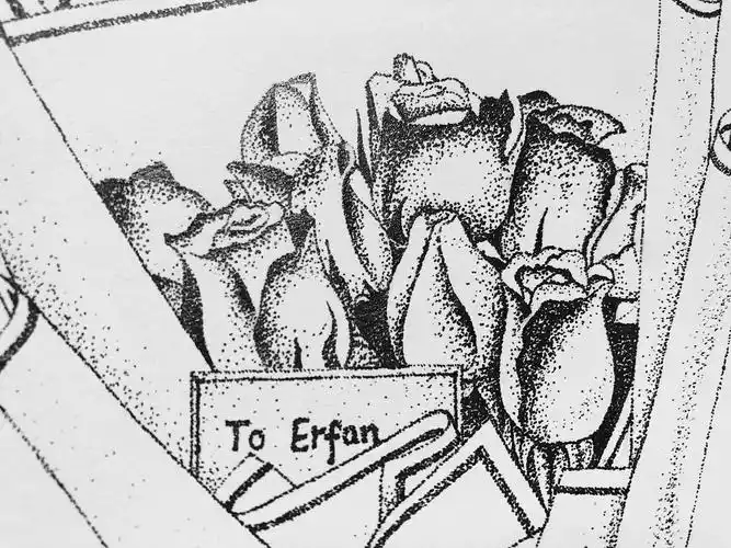 七夕节玫瑰花点画