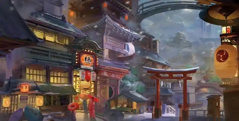 「动漫壁纸」:意境十足的古代建筑插画!