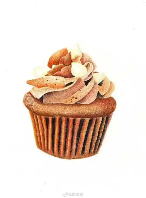 彩铅步骤彩铅小蛋糕