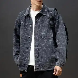 有澜 牛仔外套男宽松休闲工装夹克男士秋季新款牛仔衣男生秋装牛仔服