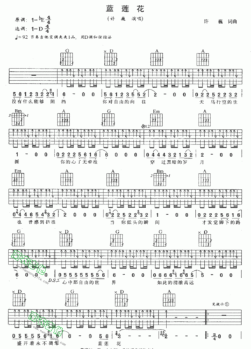 蓝莲花指弹吉他谱许巍