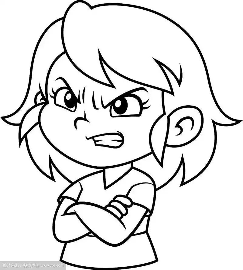 愤怒的女孩表情