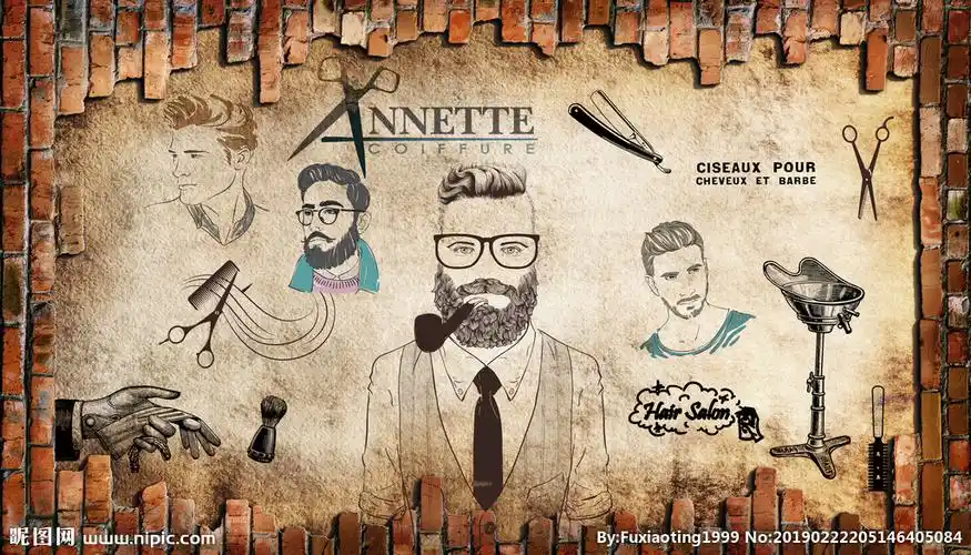 理发店背景墙图片