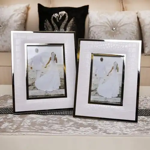 现代简约桌面相框摆件婚纱照相框摆台皮质欧式创意奢华轻奢6寸7寸