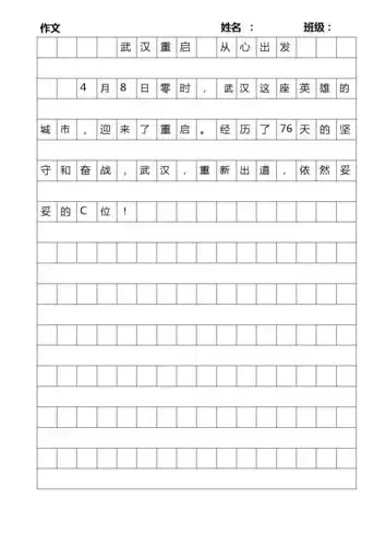 单页作文表格模板.docx 1页