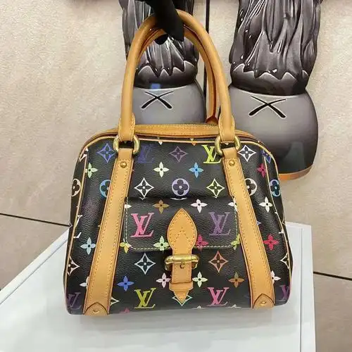 lv 黑三彩68限量版68保60龄球60手提包95新, - 抖音