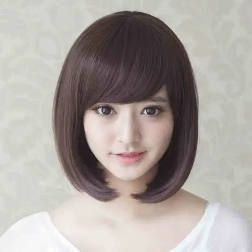 自然时尚女假发短发 斜刘海波波头bobo头短假发套修脸发型批发