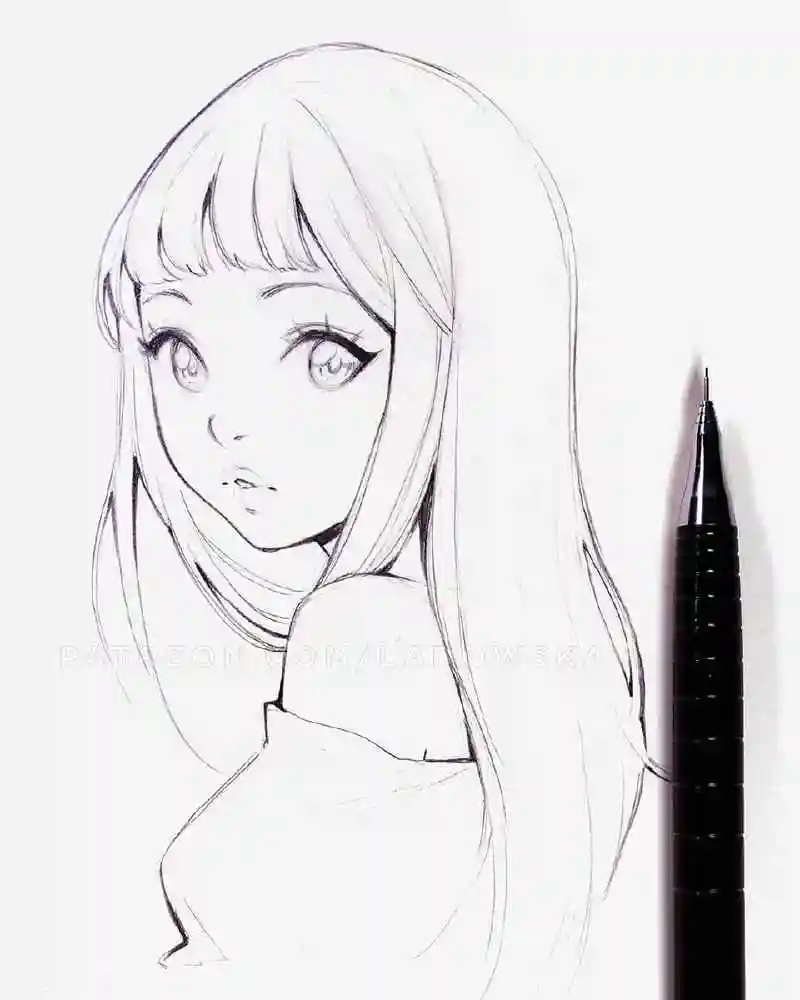 主页 美术作品 铅笔画  初学者应该多准备一些动漫人物线稿临摹图,ins