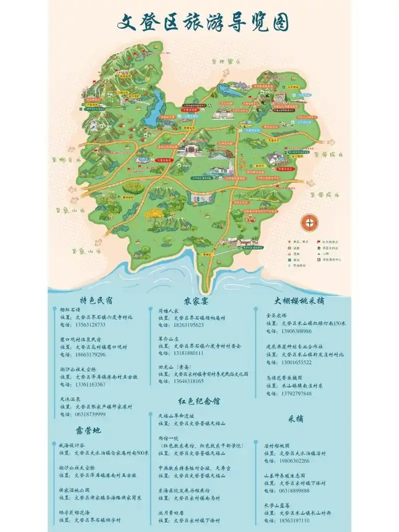 最全文登旅游导览图 去文登旅游,去哪吃?住在哪?去哪玩?有这张最全文