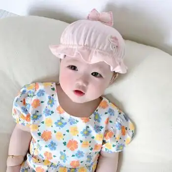 李晨曦lichenxi新生婴儿帽子春夏季薄款宝宝渔夫帽女纯棉外出防晒帽