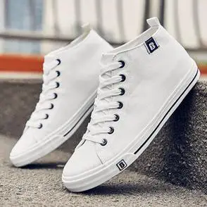百搭小白鞋男高帮布鞋中帮板鞋人本帆布鞋子男鞋潮流2023新款春季