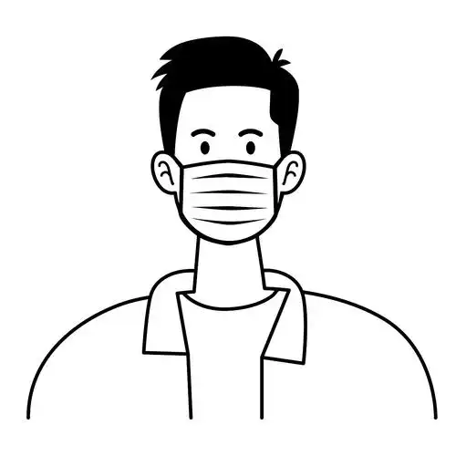 戴口罩极简人物