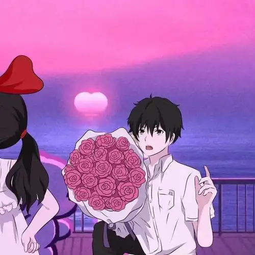 情侣头像一男一女捧花 抱花cp情头一左一右【婚礼纪】