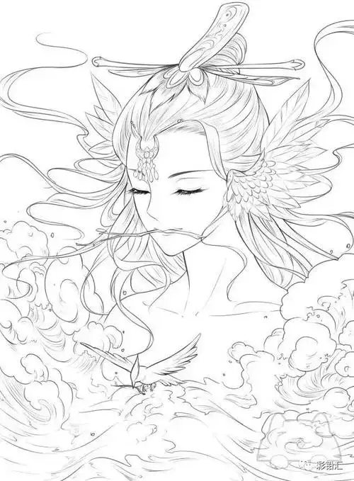 勤劳的なななのか还奉上了俏皮少女们的线稿图裙子的细节比较复杂