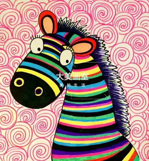 创意儿童画,粘贴画,水彩画,多元素画,重彩